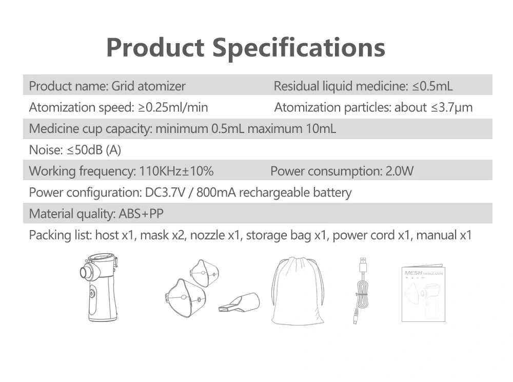 Rechargeable Household Silent Ultrasonic Micro-mesh Nebulizer_17
